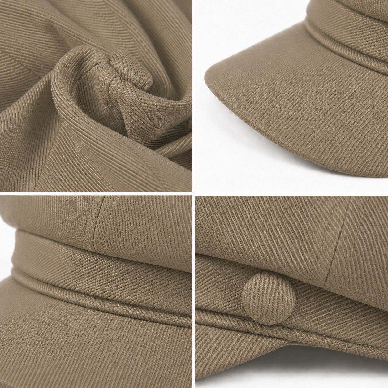 Structured Newsboy Cap Vintage Baker Boy Hat Short Brim Casual Style