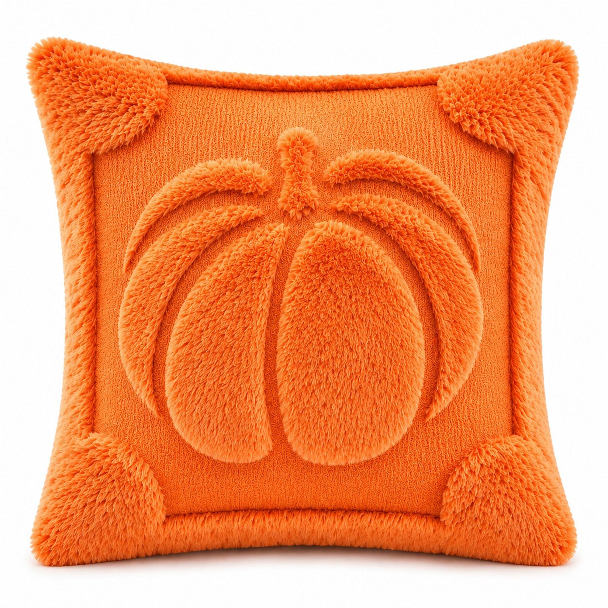 Plush Pumpkin Throw Pillow Cover for Fall and Thanksgiving Decor