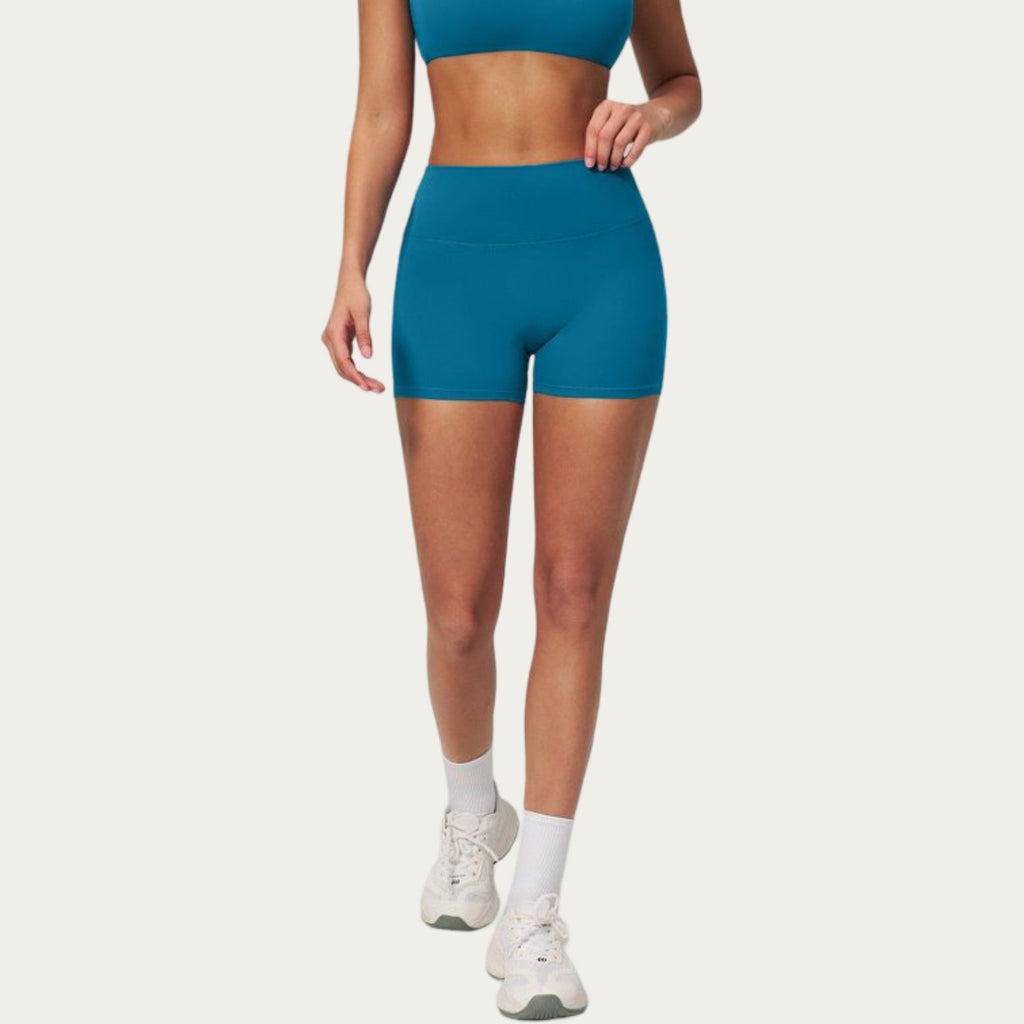 Anna-Kaci Active Women's High Waist Mini Biker Shorts with Smooth Stretch Fabric and Seam Detail