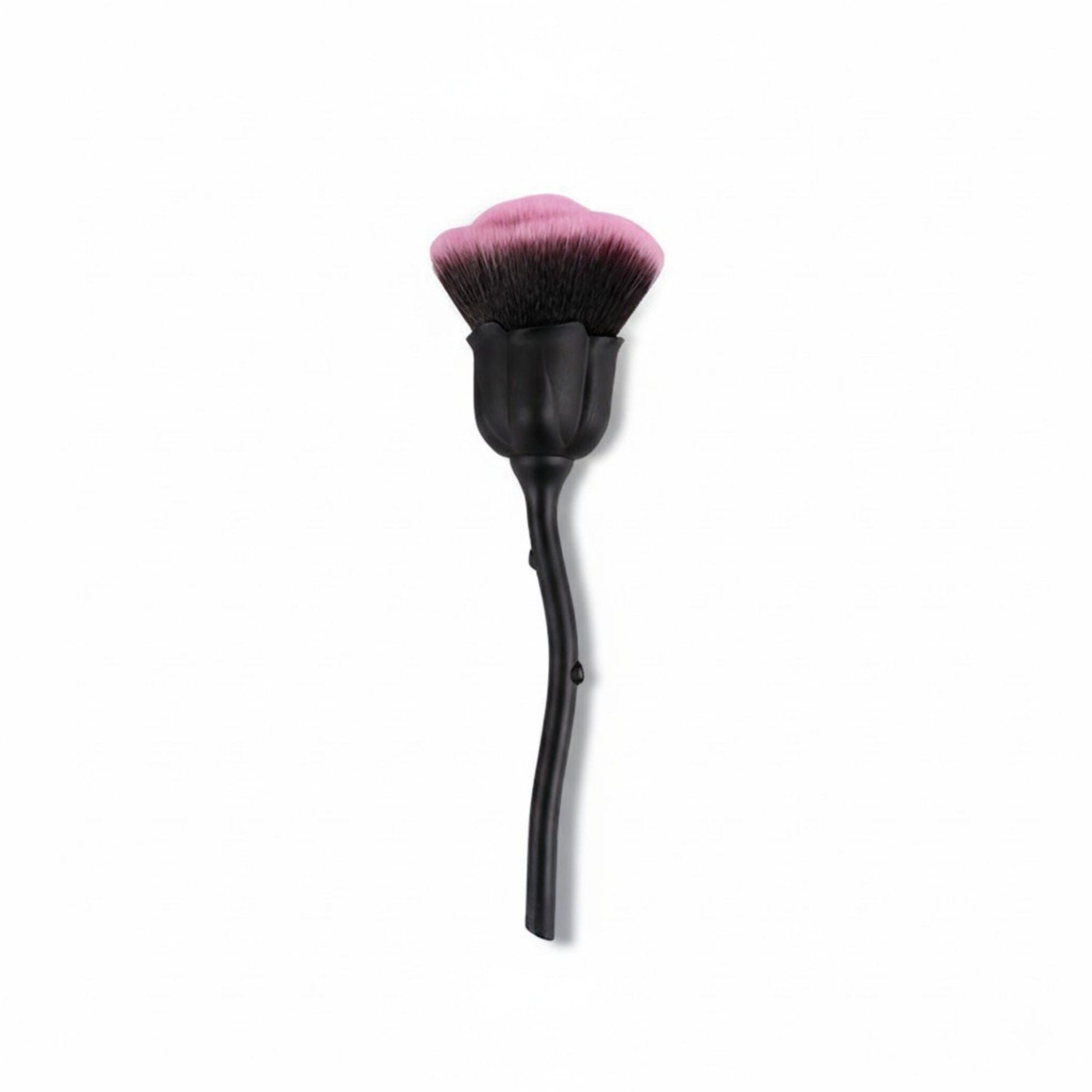 Flower-Shaped Face Powder Brush with Soft Synthetic Bristles and Curved Sculpted Handle