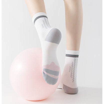 Anna-Kaci 5 Pairs Women's Mid-Crew Sport Socks Cushioned Arch Support Breathable Athletic Fit with Elastic Cuff