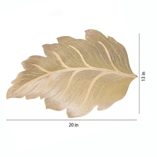 4 Pack Leaf Shaped PVC Placemats Washable Heat Resistant Table Mats