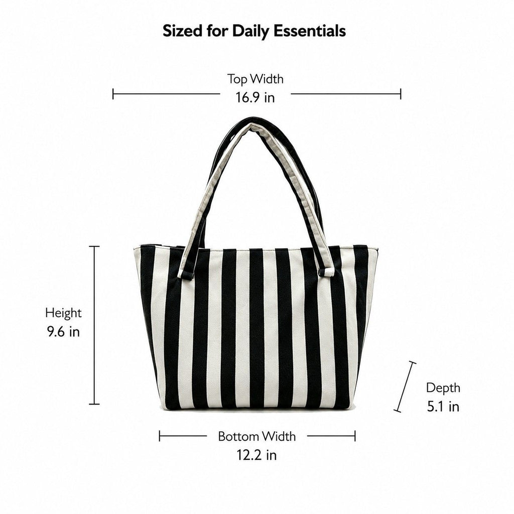 Striped Terry Cloth Tote Bag Roomy Beach and Travel Shoulder Carryall