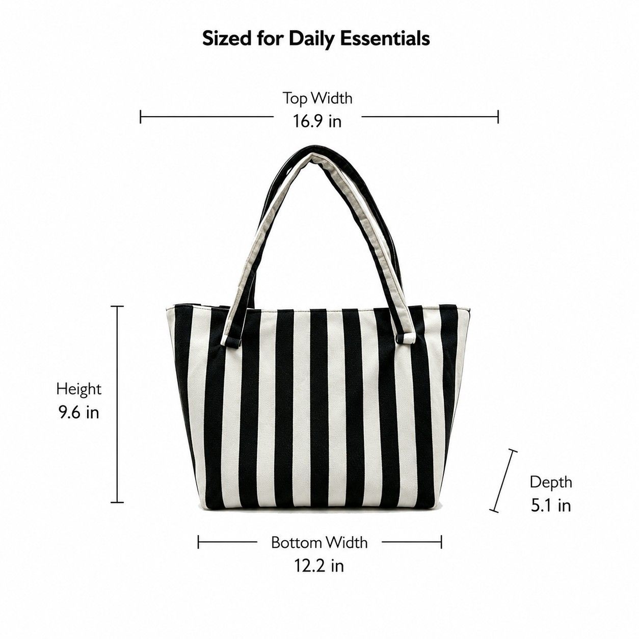 Striped Terry Cloth Tote Bag Roomy Beach and Travel Shoulder Carryall