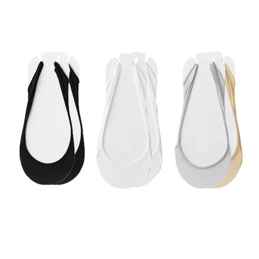 Anna-Kaci Women's Low Cut No Show Liner Socks with Non-Slip 3D Silicone Heel Grip Pack of 6 Pairs