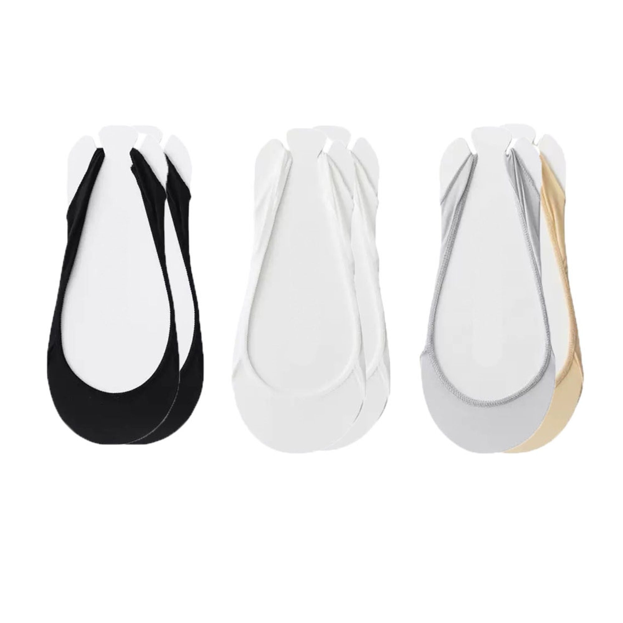 Anna-Kaci Women's Low Cut No Show Liner Socks with Non-Slip 3D Silicone Heel Grip Pack of 6 Pairs