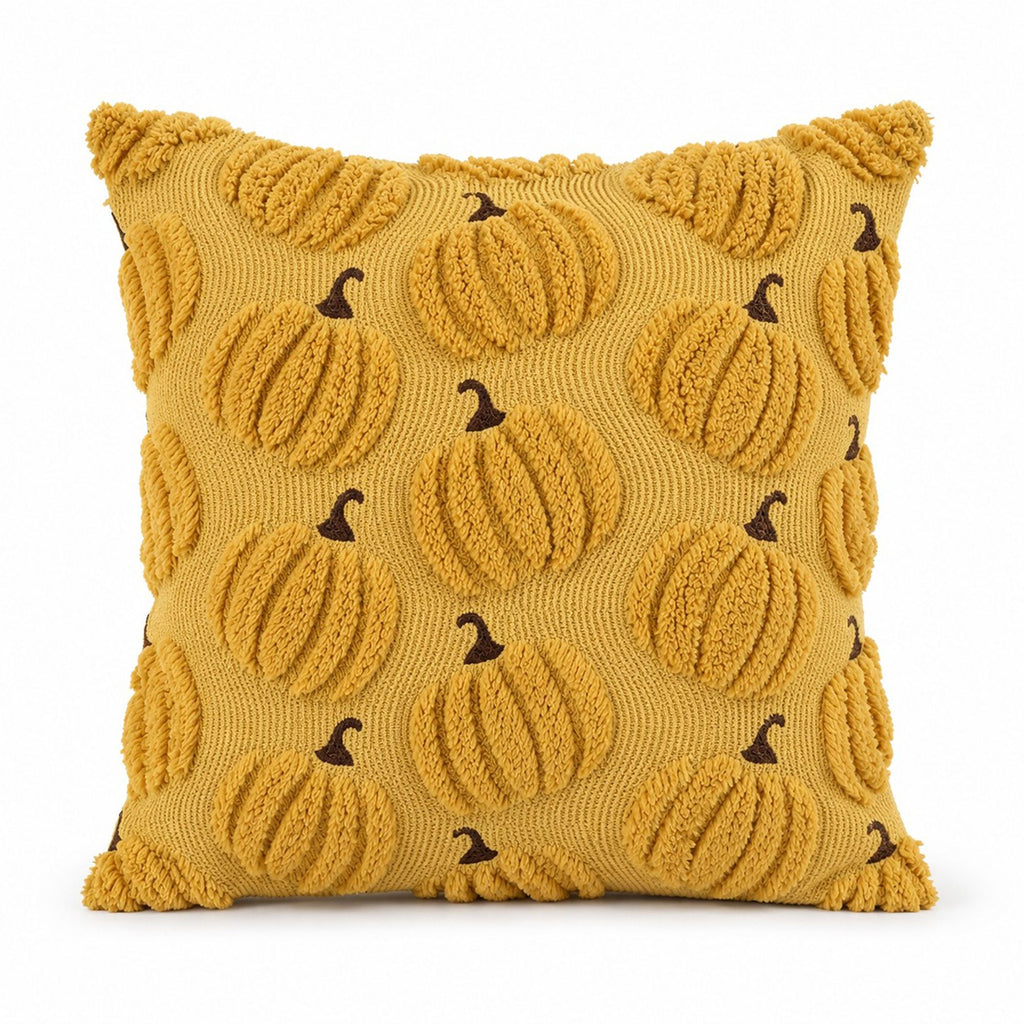 Tufted Pumpkin Pattern Throw Pillow Cover for Fall and Thanksgiving Decor