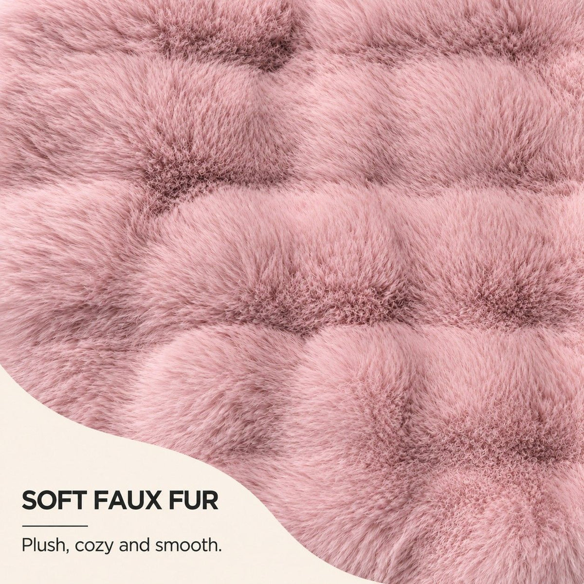 Double Sided Plush Faux Fur Throw Pillow Cover 18 x 18 Inch Bubble Texture