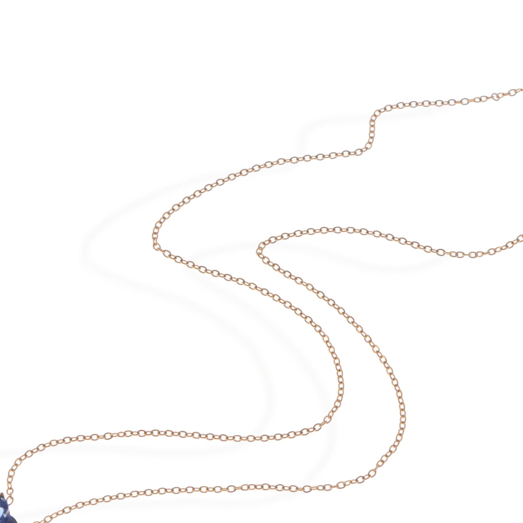 Gold Tone Necklace with Heart-Shaped Crystal Pendant