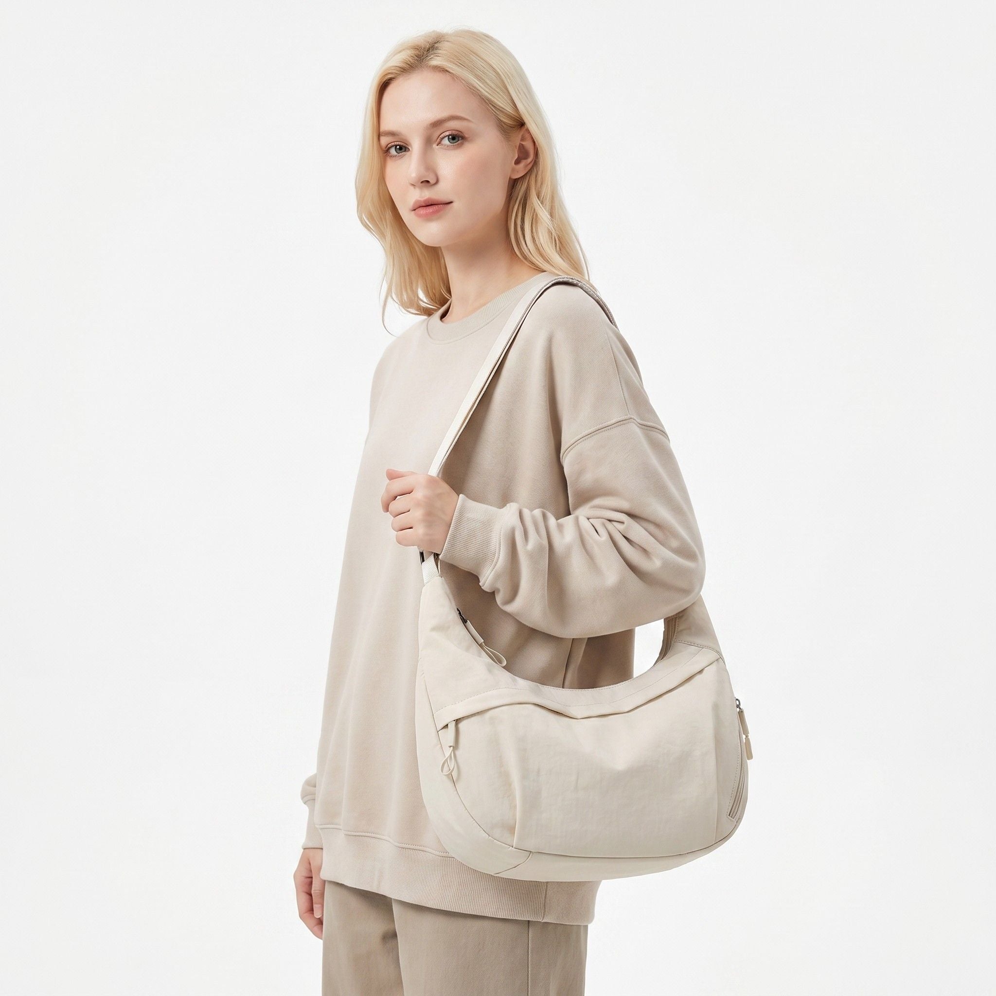 Nylon Crossbody Bag with Adjustable Strap Lightweight Shoulder Sling Bag with Zip Pockets