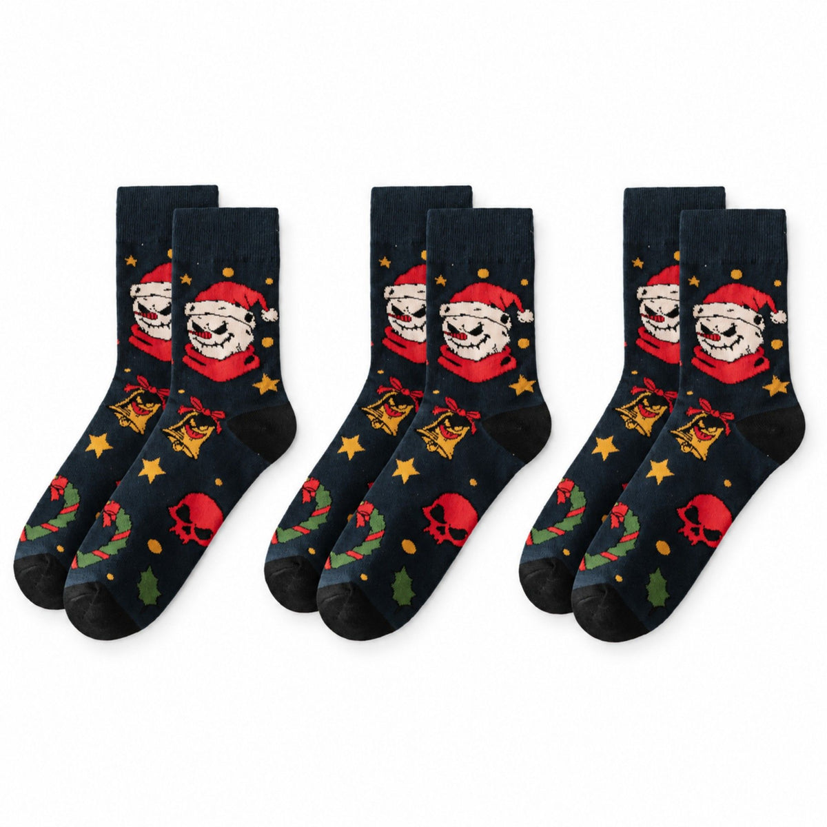 Holiday Novelty Crew Socks 3 Pair Pack Festive Patterns