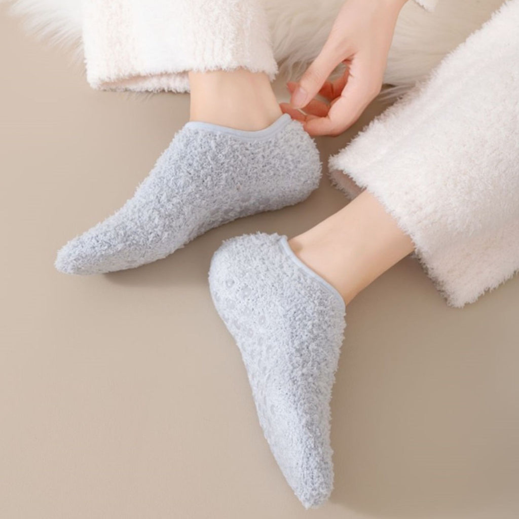 Anna-Kaci Men's 3-Pack Fuzzy Grip Socks Low Cut Non-Slip Indoor Slipper Lounge Fit
