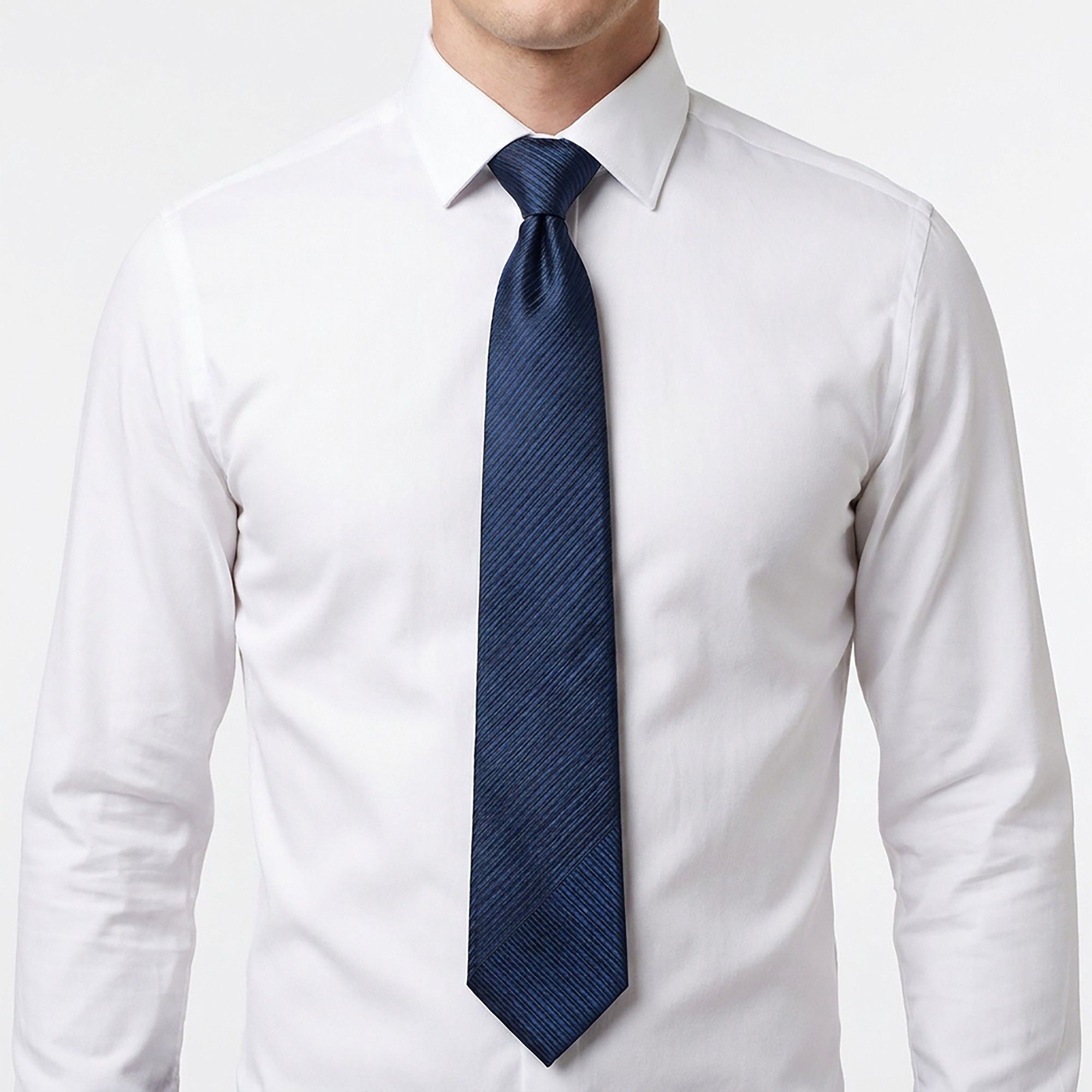 Men's Diagonal Stripe Texture Tie Subtle Woven Pattern Necktie 57 Inch Length 3.1 Inch Width Formal Business Accessory