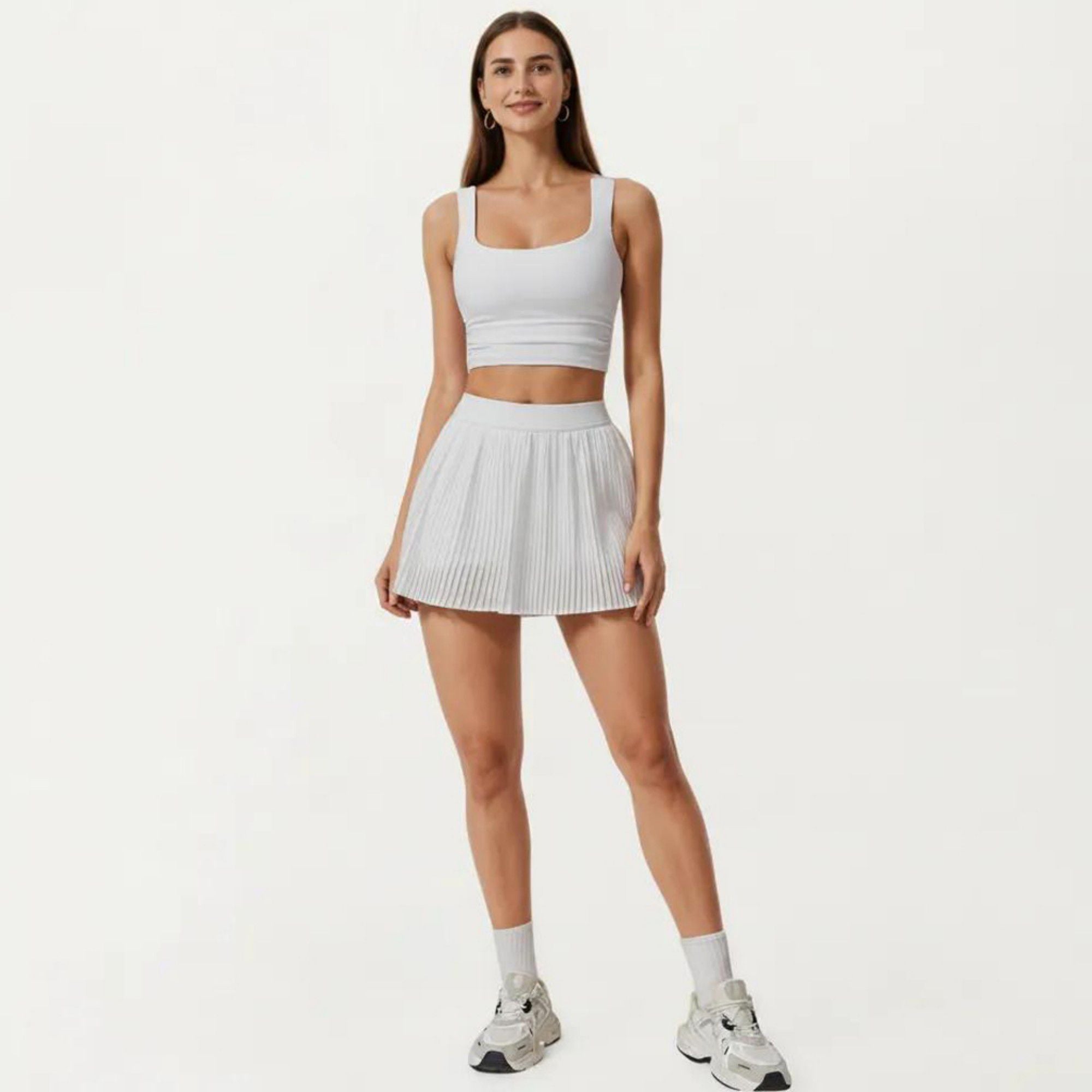 Anna-Kaci Active Women's Pleated Athletic Skort with Built-In Shorts and Side Pocket