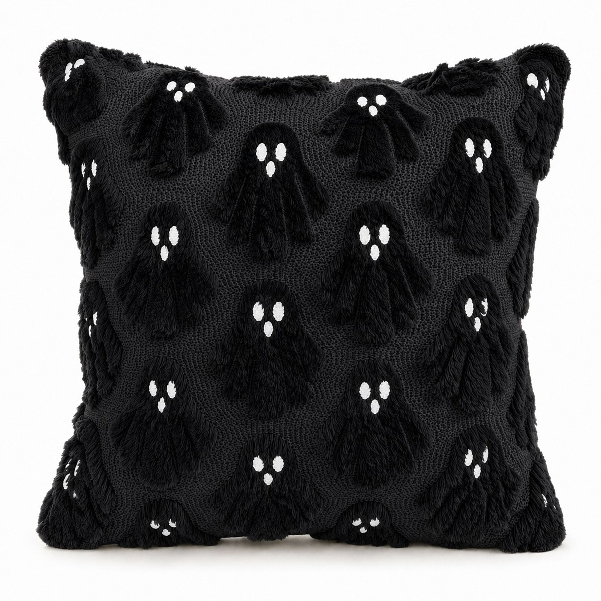 Funda de almohada de fantasma con borlas de Halloween para sofá, cama y silla