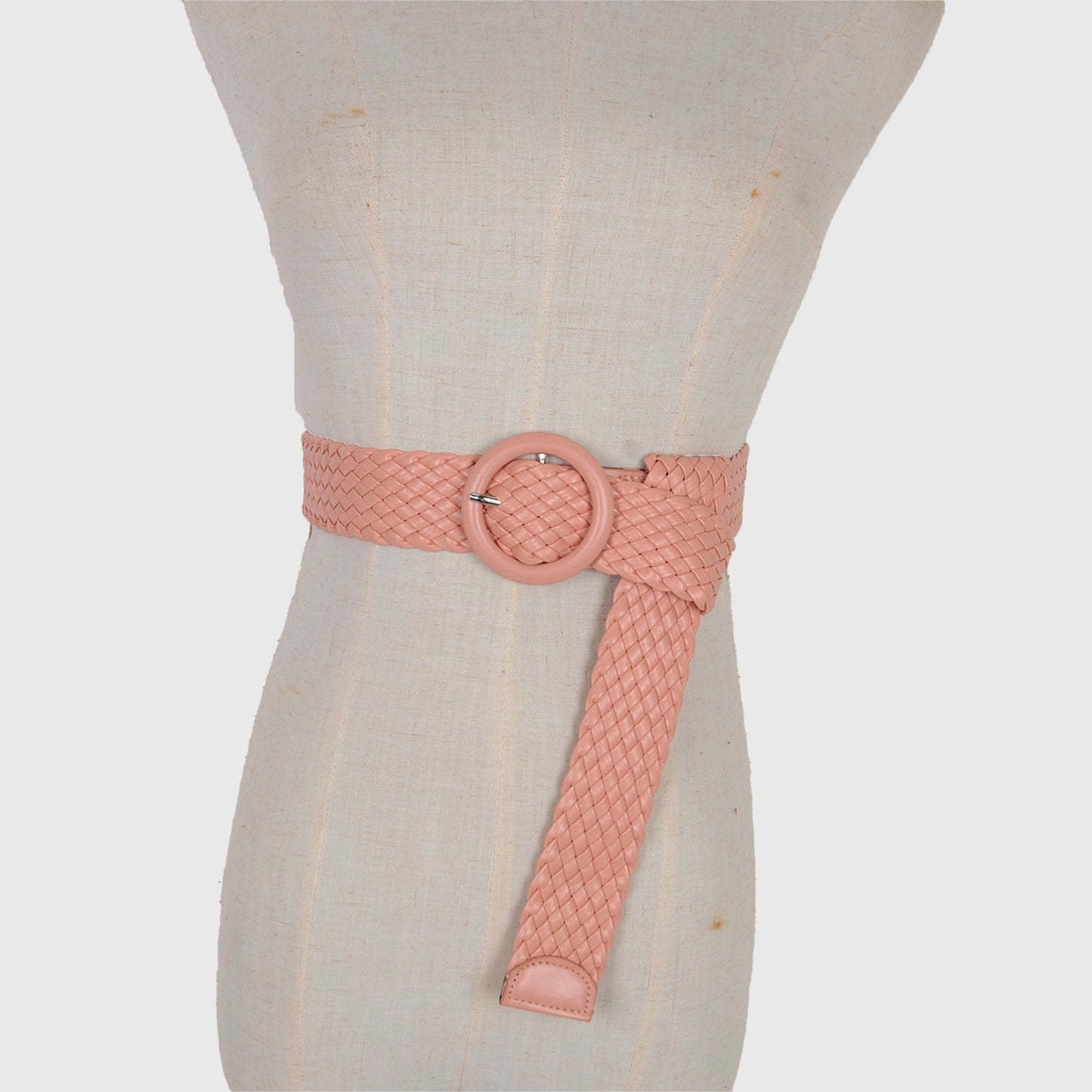 Anna-Kaci Sleek Woven Women's Belt with Plastic Buckle