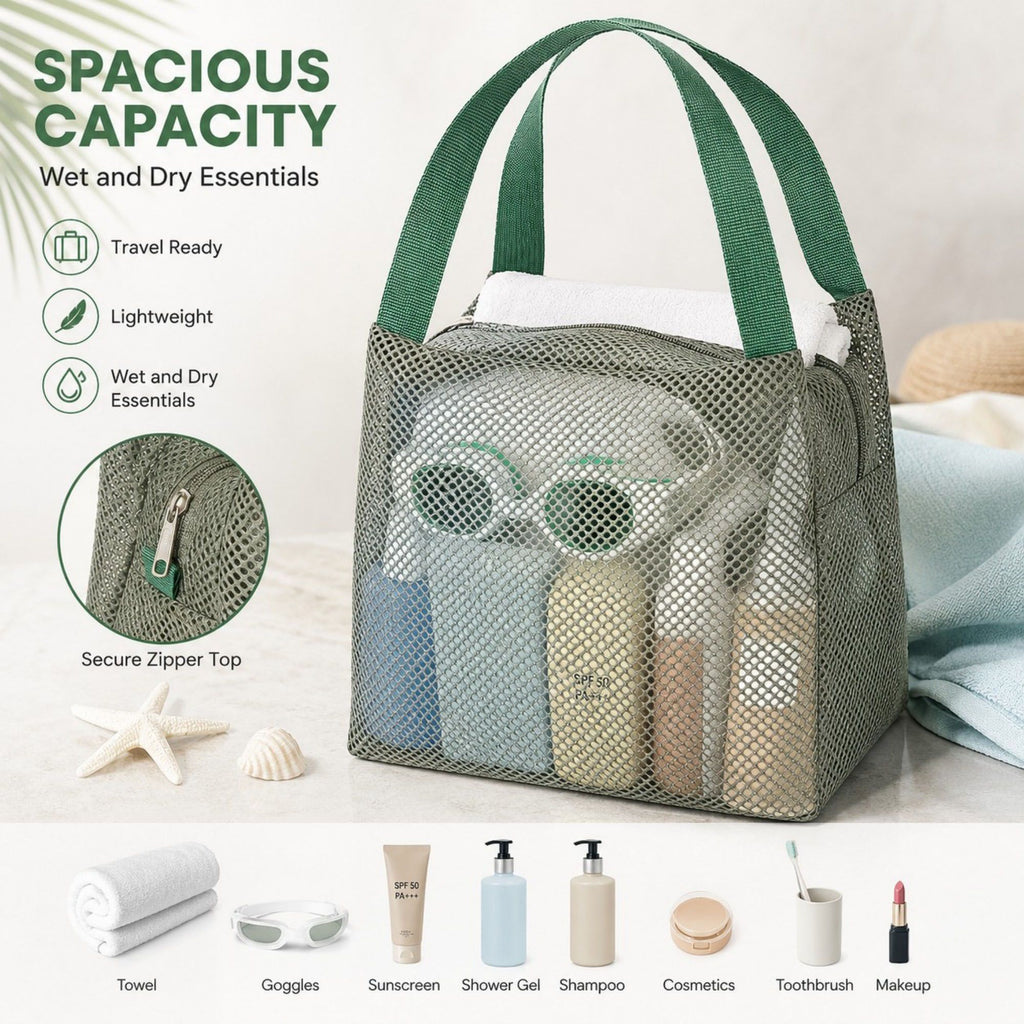 Large Mesh Tote Bag with Comfortable Shoulder Straps