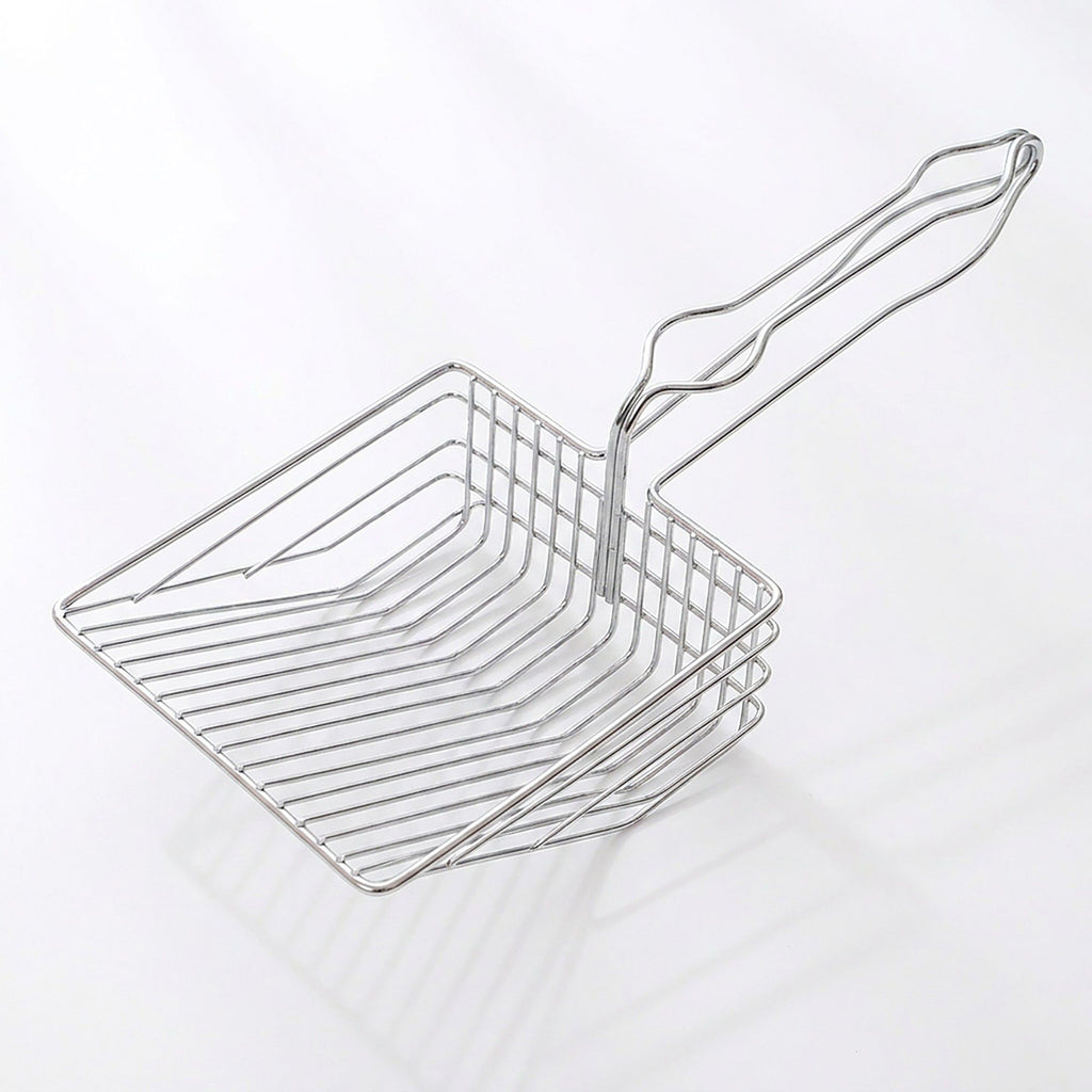 Stainless Steel Cat Litter Scoop - Heavy Duty Metal Sifter with Deep Shovel