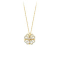 Crystal Heart Four-Leaf Clover Necklace with Matching Heart Chain Design