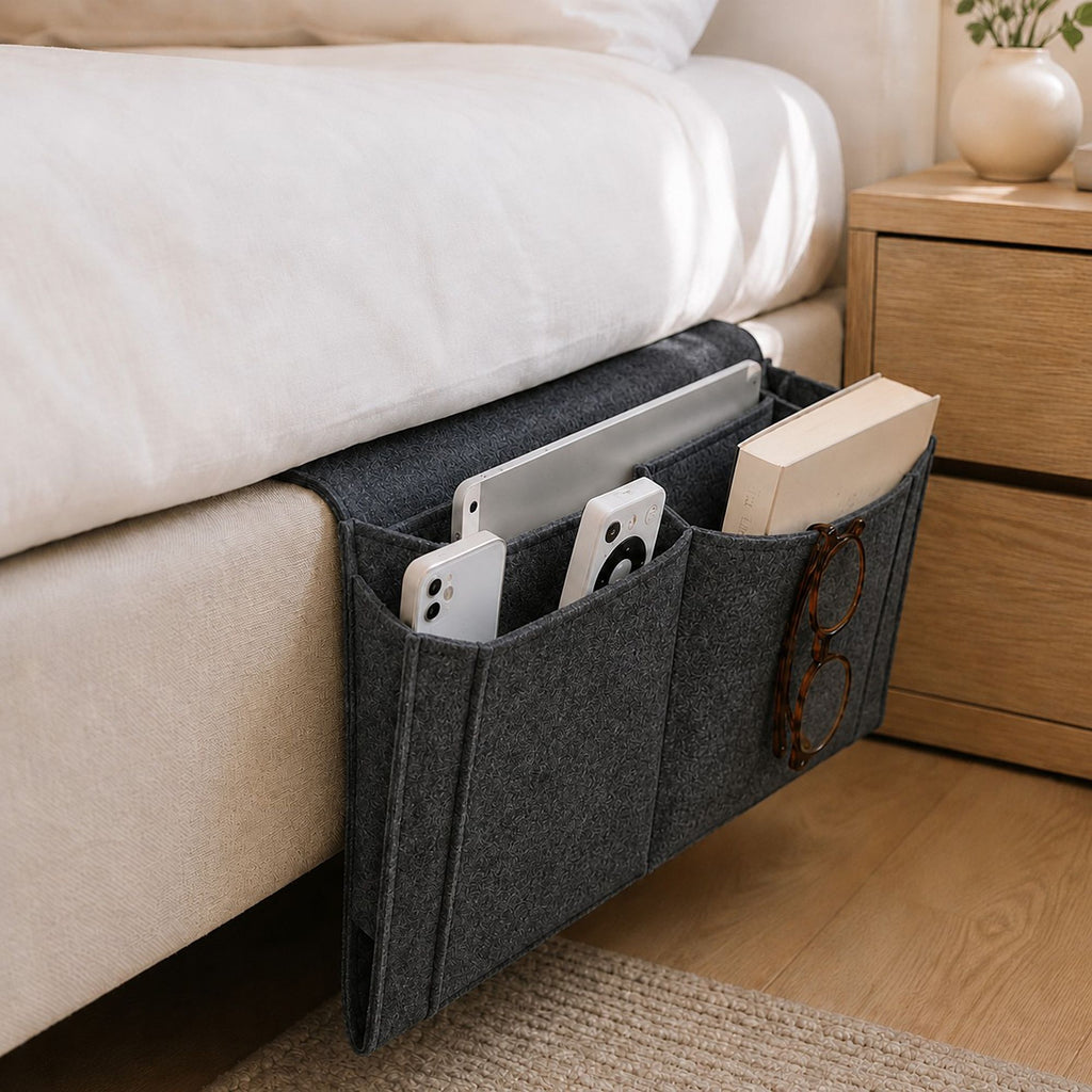 Sofa Armrest Organizer with Multiple Pockets Couch Remote Control Storage Caddy