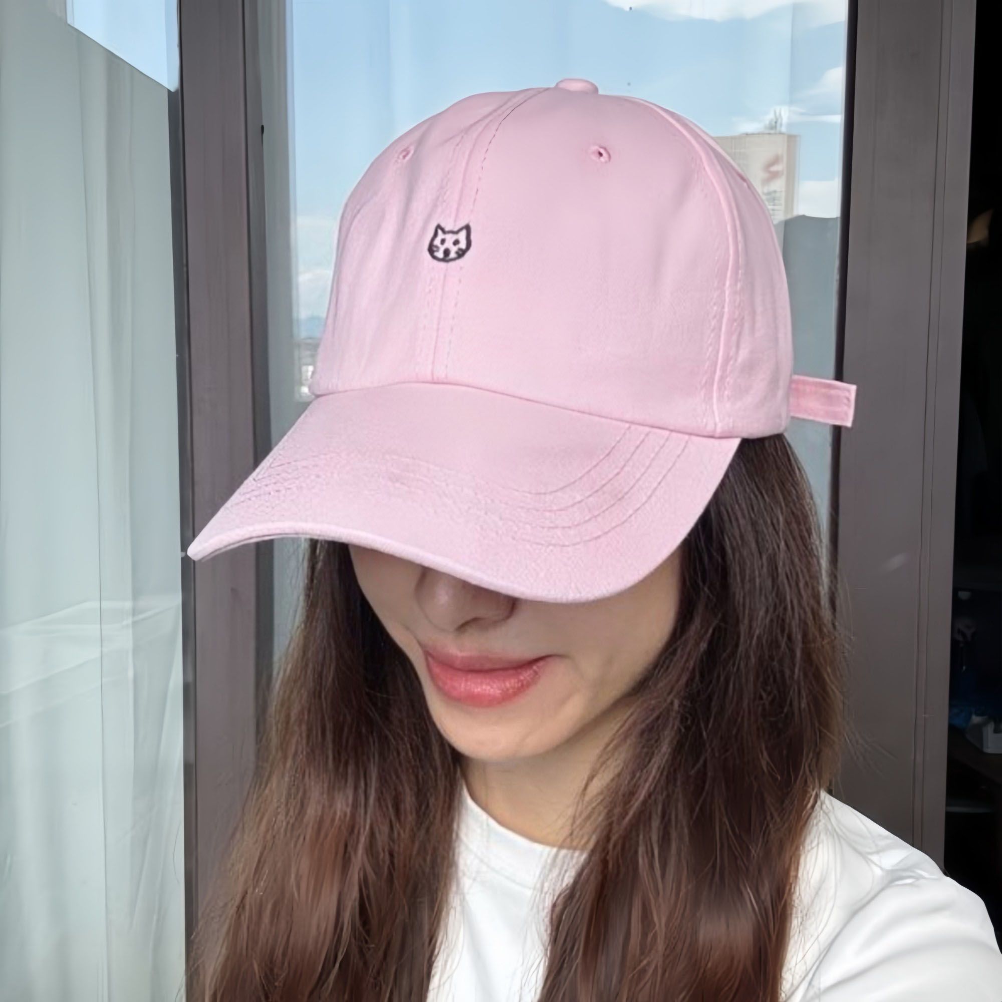 Anna-Kaci Women's Embroidered Cat Face Baseball Cap with Curved Brim and Adjustable Strap