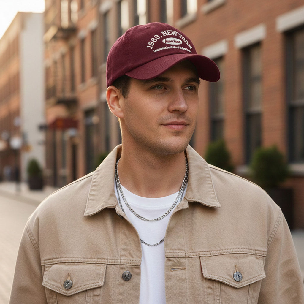 Anna-Kaci Cotton Baseball Cap with Embroidered Lettering Adjustable Strap Back