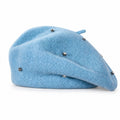 Rhinestone Studded Knit Wool Beret