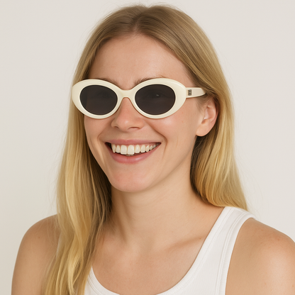 Anna-Kaci Women's Retro Street Style Cat Eye Small Frame Polarized Sunglasses UV400 Protection