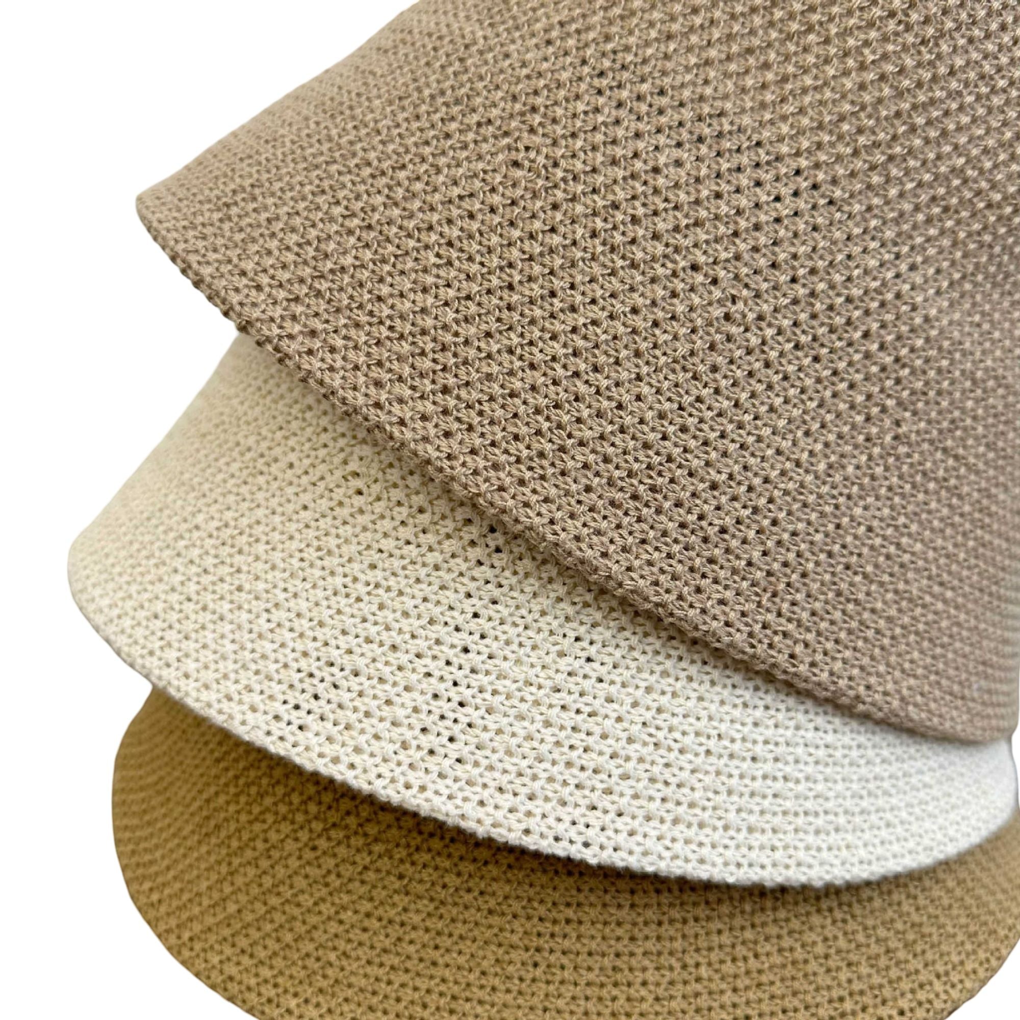 Crochet Bucket Hat with Openwork Texture and Short Brim