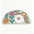 Mixed?Flower Semicircular Bathroom Floor Mat Soft Water?Absorbent Rug with Anti?Slip Base