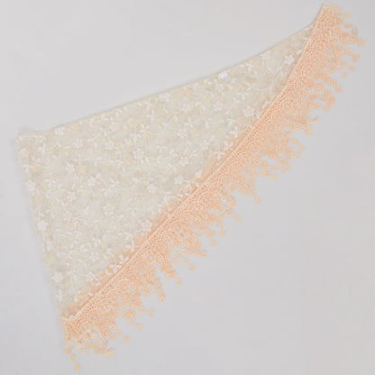 Anna-Kaci Lightweight Lace Floral Head Scarf Fringe Triangular Shawl Scarf Wrap Bandana for Women