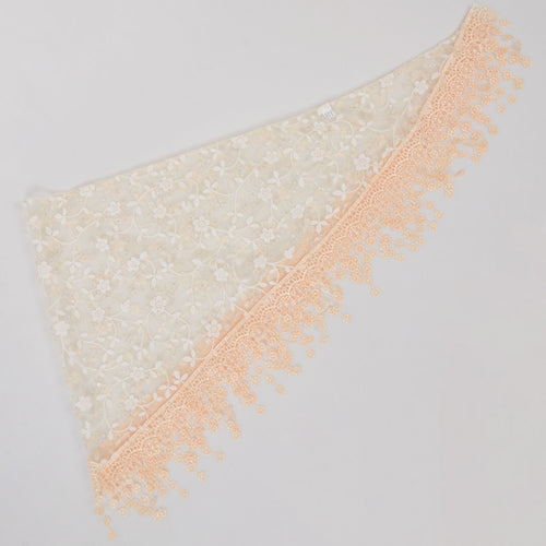 Anna-Kaci Lightweight Lace Floral Head Scarf Fringe Triangular Shawl Scarf Wrap Bandana for Women