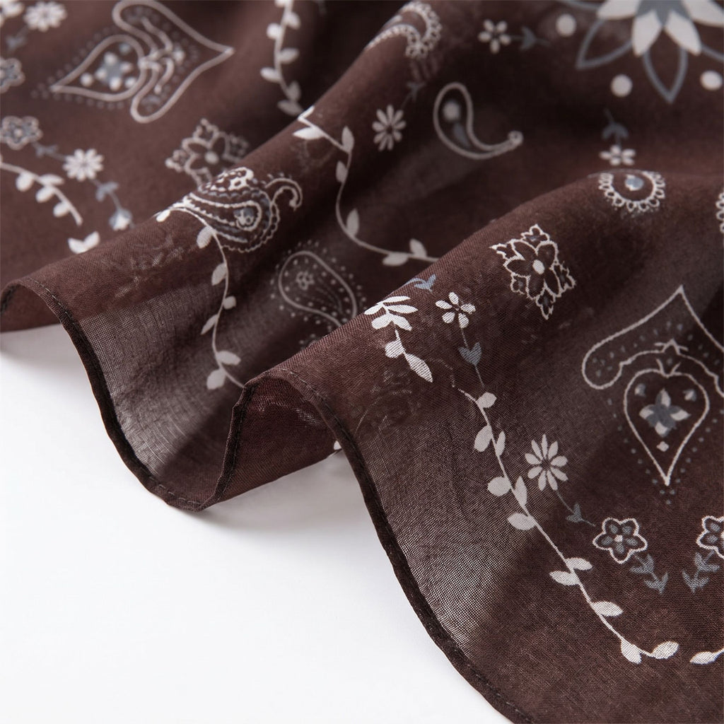 Lightweight Square Scarf with Sheer Fabric and Multi-Way Wrap Design