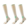 Anna-Kaci 3-Pair Set Knee-High Compression Athletic Socks Breathable Anti-Slip Support Design for Running and Jump Rope