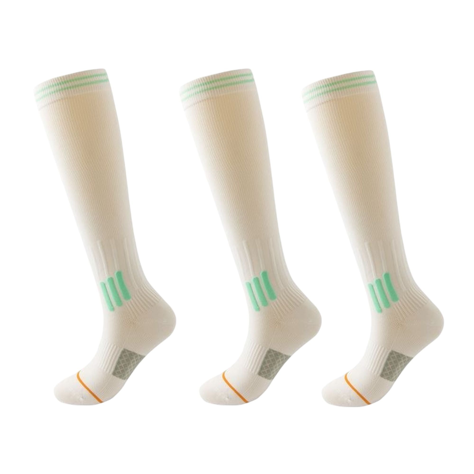 Anna-Kaci 3-Pair Set Knee-High Compression Athletic Socks Breathable Anti-Slip Support Design for Running and Jump Rope