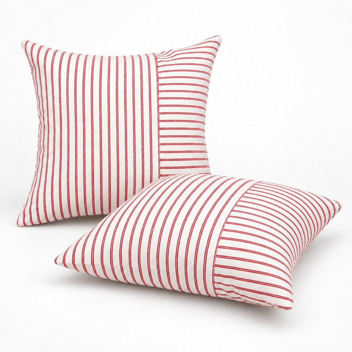 2 Pack Striped Textured Throw Pillow Covers 18 x 18 Inch for Couch Sofa and Bed