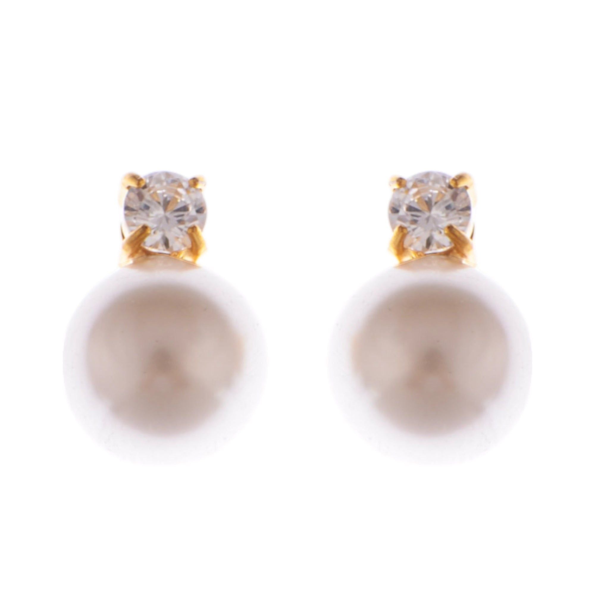 Gold Tone Textured Stud Earrings with Hoop and Disc Detail