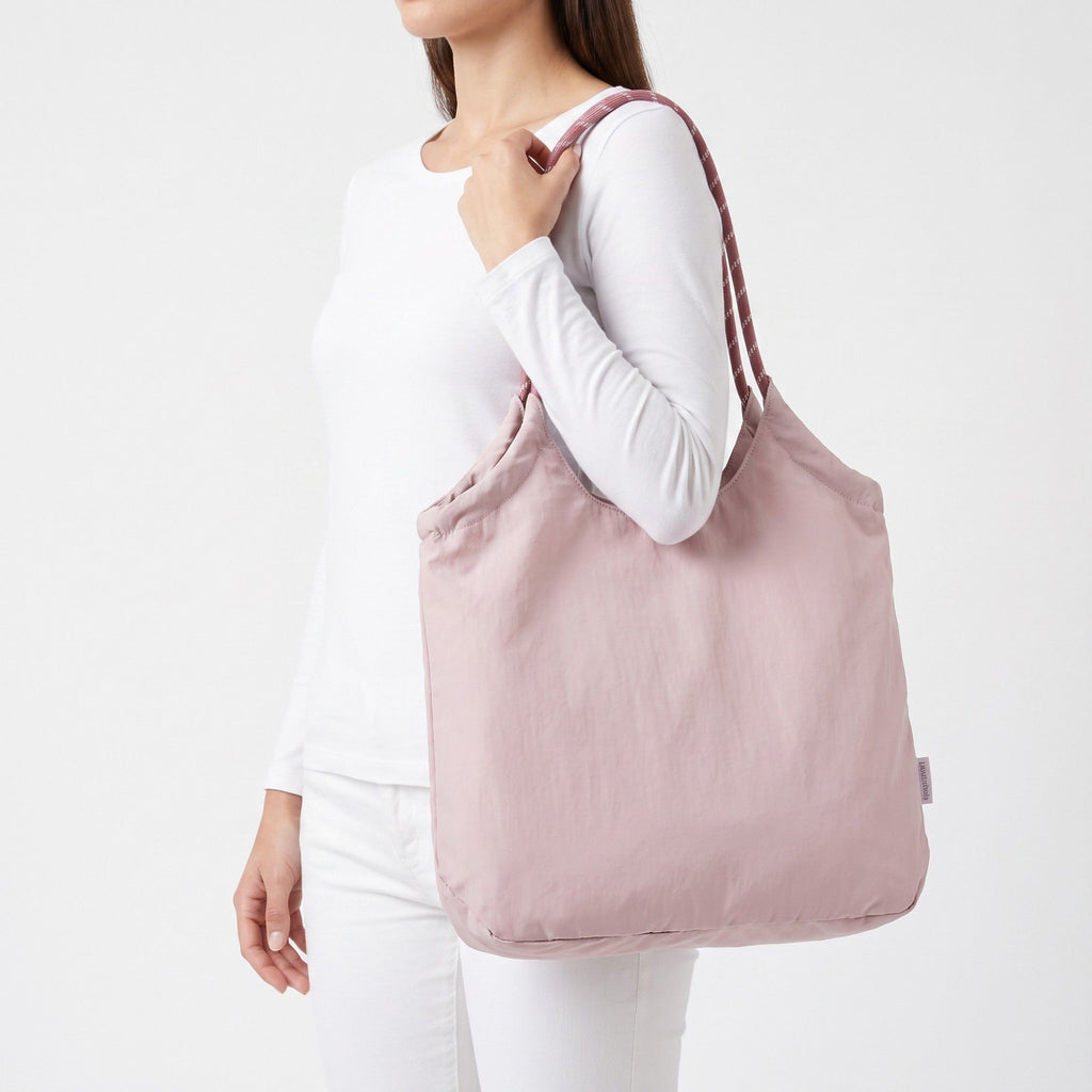 Soft Lightweight Shoulder Tote Bag with Double Rope Shoulder Straps and Roomy Open-Top Design 16.1x13x3.5in
