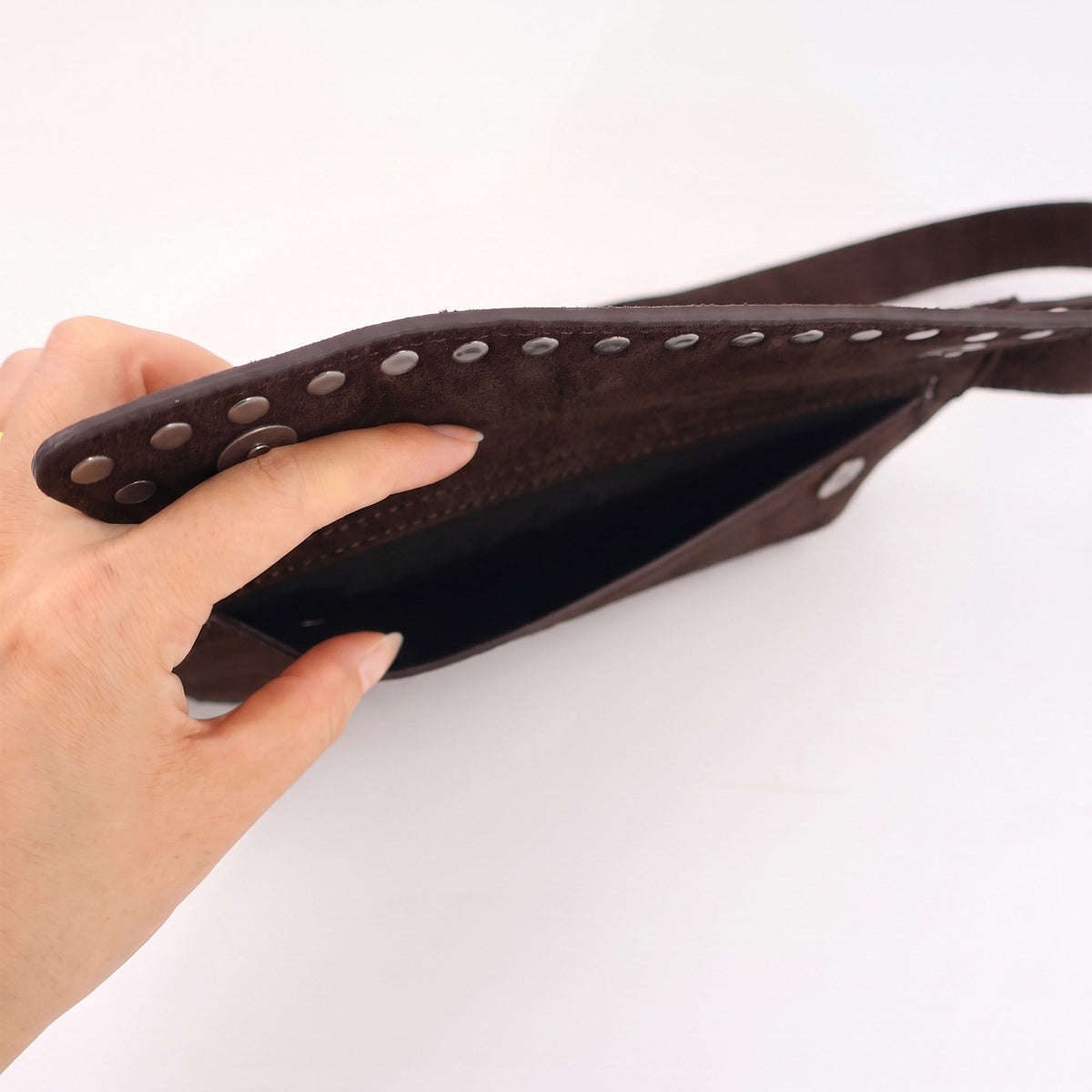 Studded Faux Suede Belt Bag Waist Pack