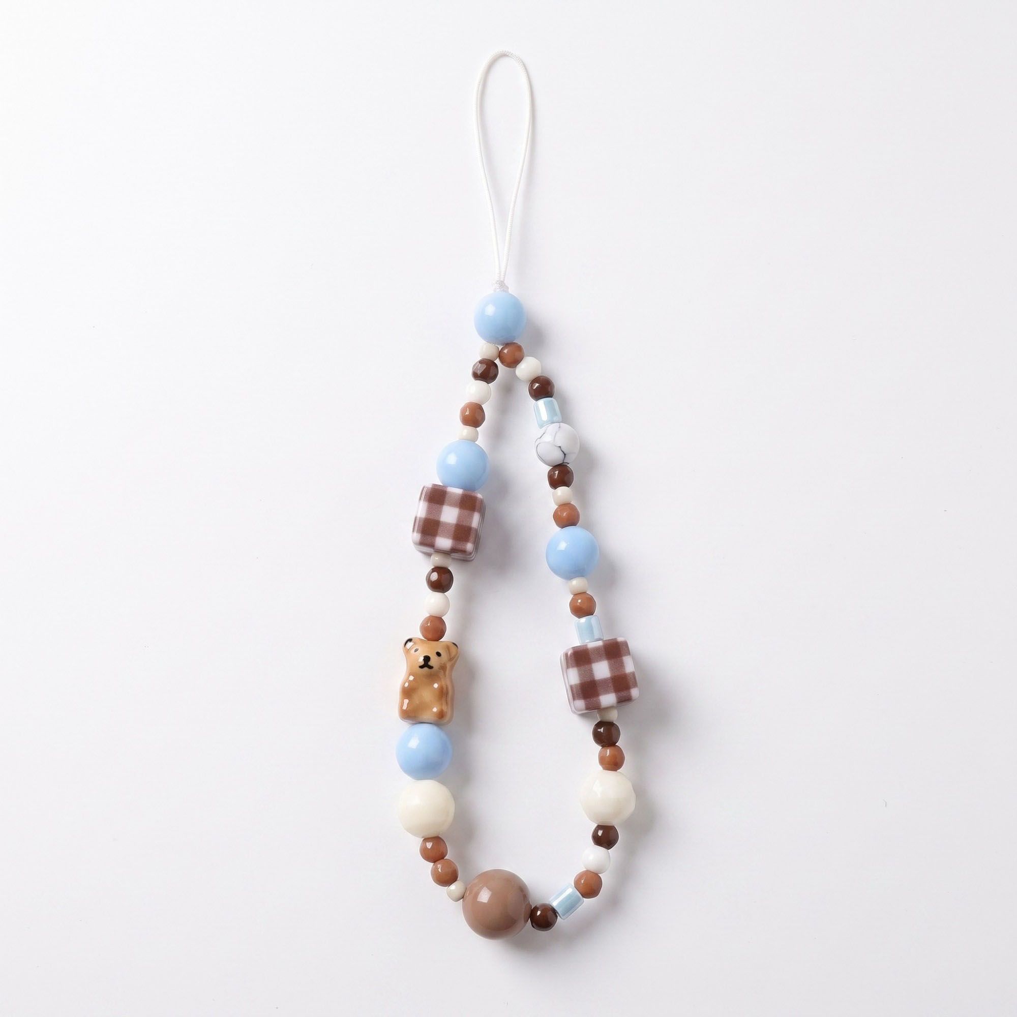 2-Piece Womens Beaded Phone Charm with Hanging Loop and Decorative Accents
