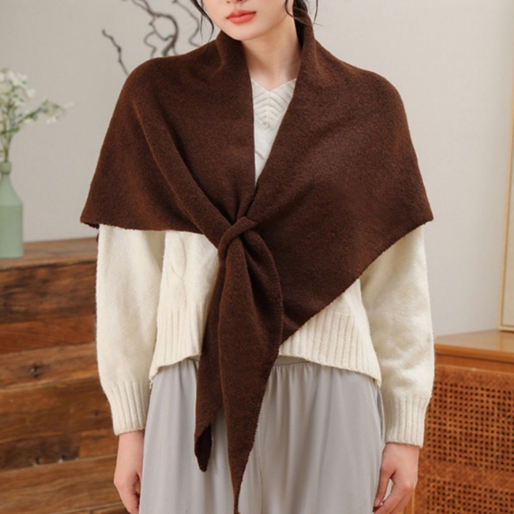 Anna-Kaci Women's Soft Solid Knit Scarf with Draped Shape, Smooth Textured Finish, and Versatile Wrap Styling Design 68.5x45.5x28.5in
