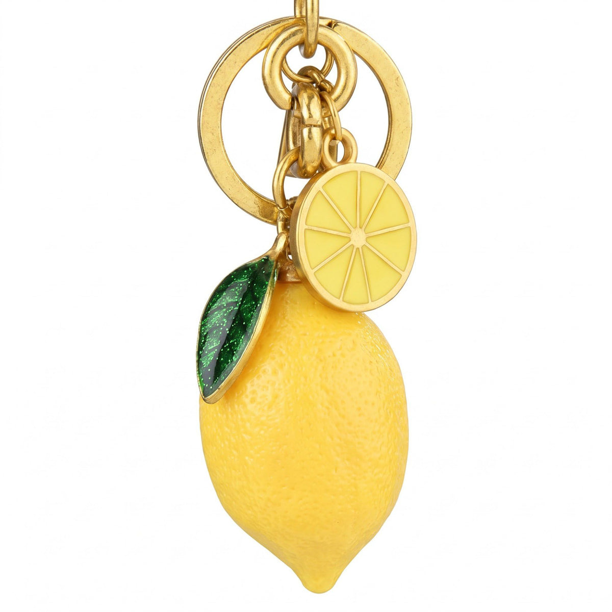 Lime Fruit Bag Charm Keychain with Lobster Clasp