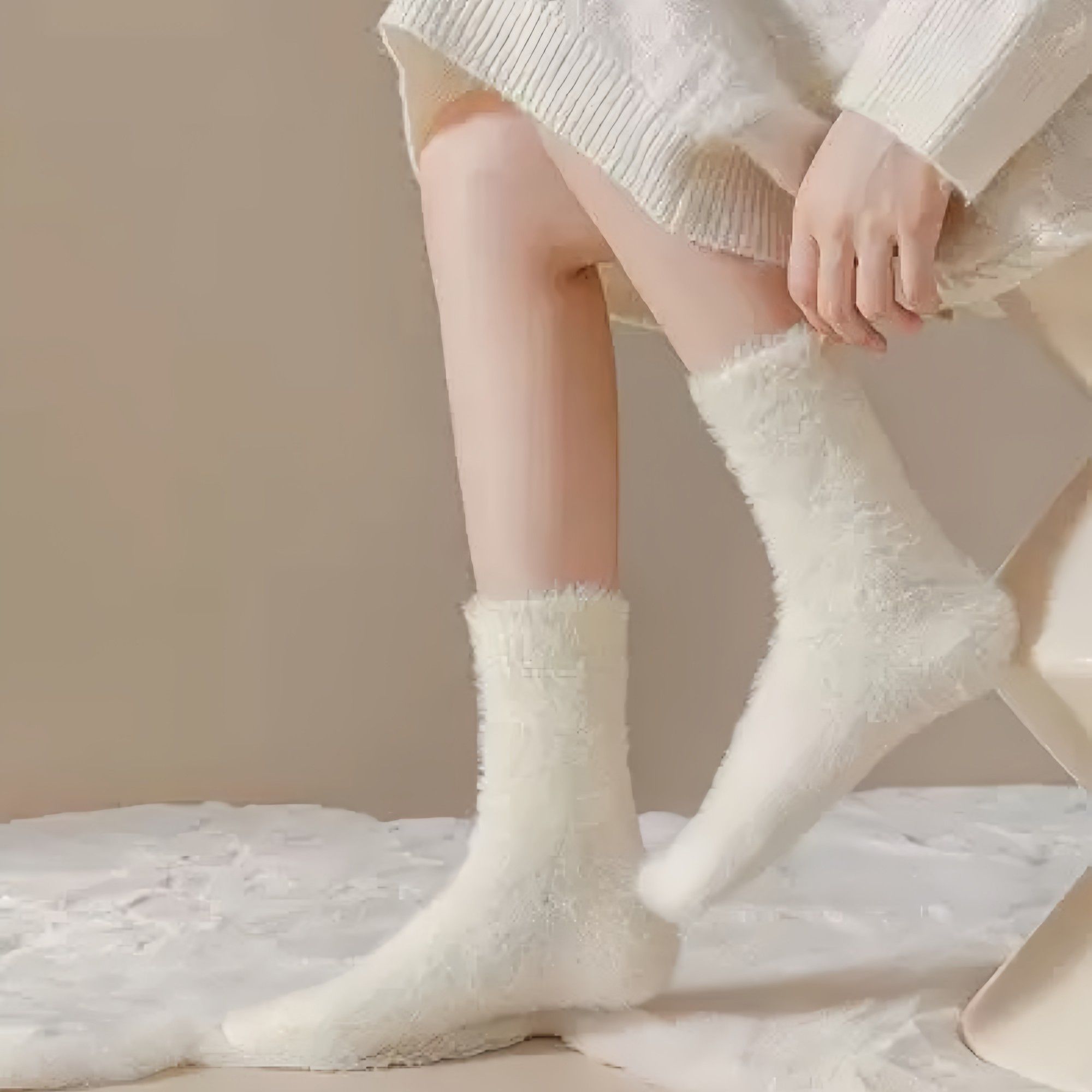 Anna-Kaci Women's 3-Pair Ultra-Plush Fuzzy Crew Socks with Soft Textured Finish US 5¨C10
