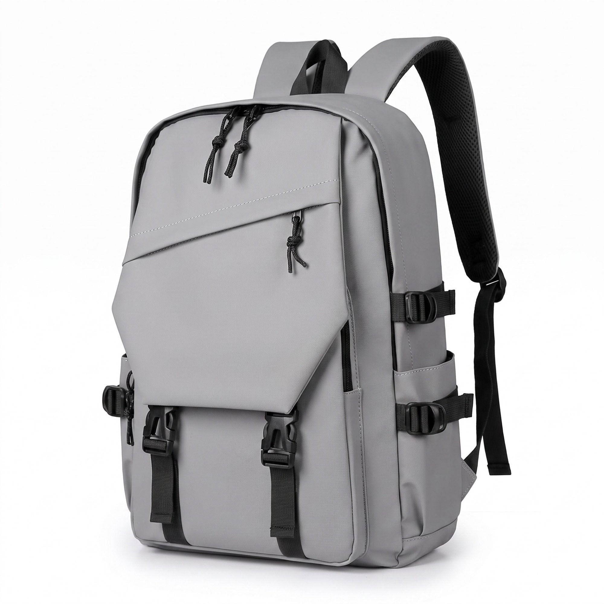 Multi-Pocket Utility Backpack with Buckle Straps, Side Pockets and Padded Shoulder Straps