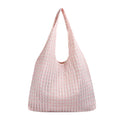 Plaid Hobo Tote Bag with Soft Slouchy Shape and Shoulder Handle