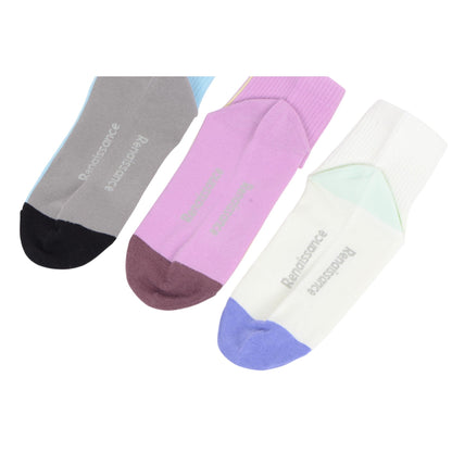 Anna-Kaci Renaissance Women 3-Pair Ankle Socks Set Assorted Patterns Featuring Colorblock, Cartoon Characters, and Butterfly Prints
