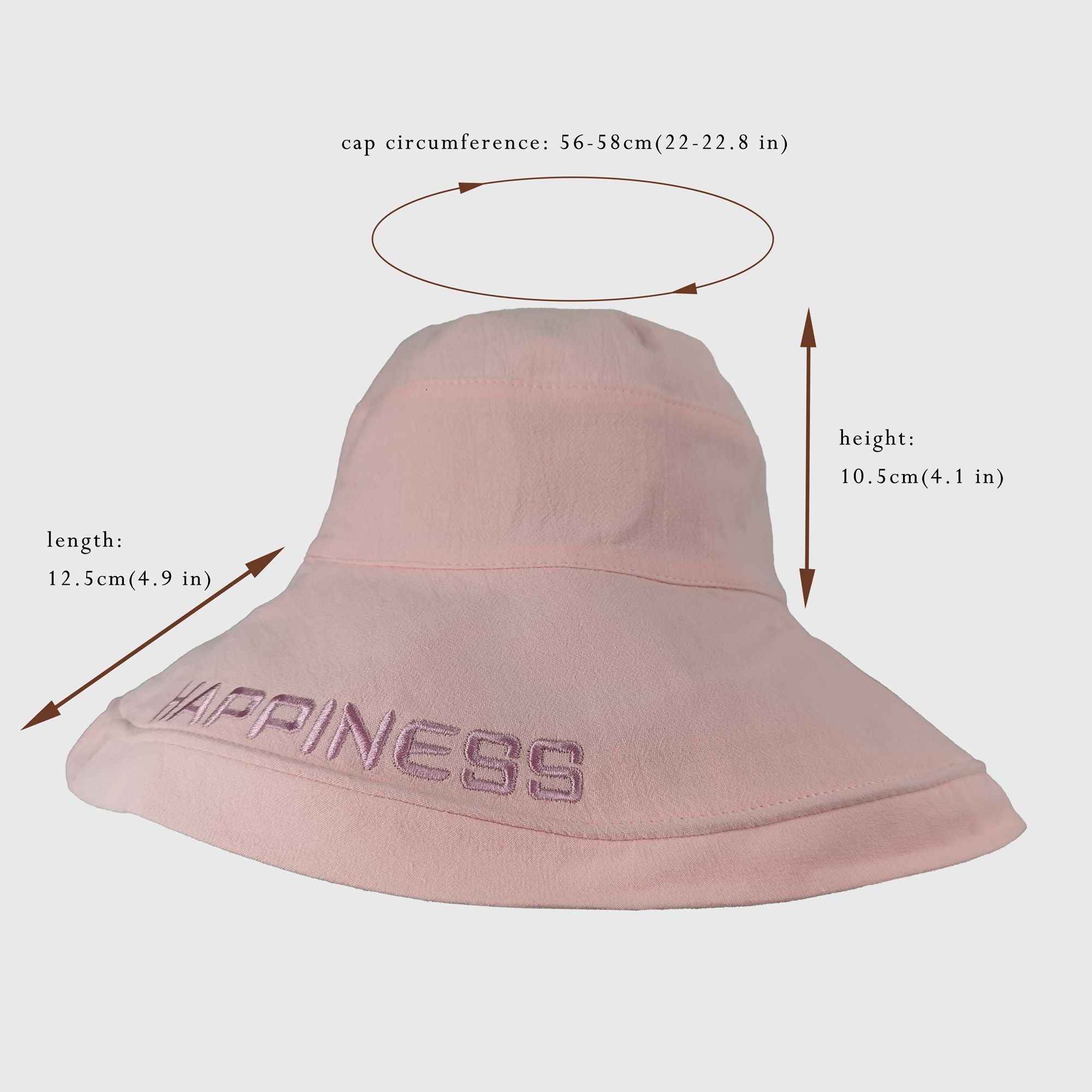 Anna-Kaci Women's HAPPINESS Embroidered Wide - Brim Bucket Hat