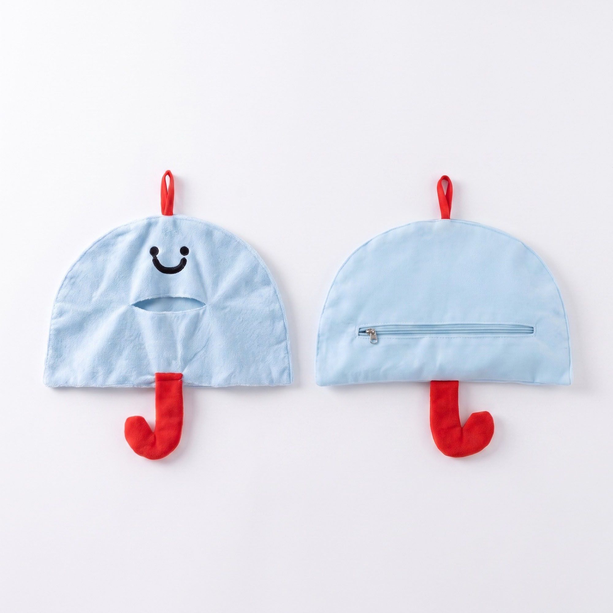 Hanging Tissue Holder with Zipper Pocket and Smiley Face