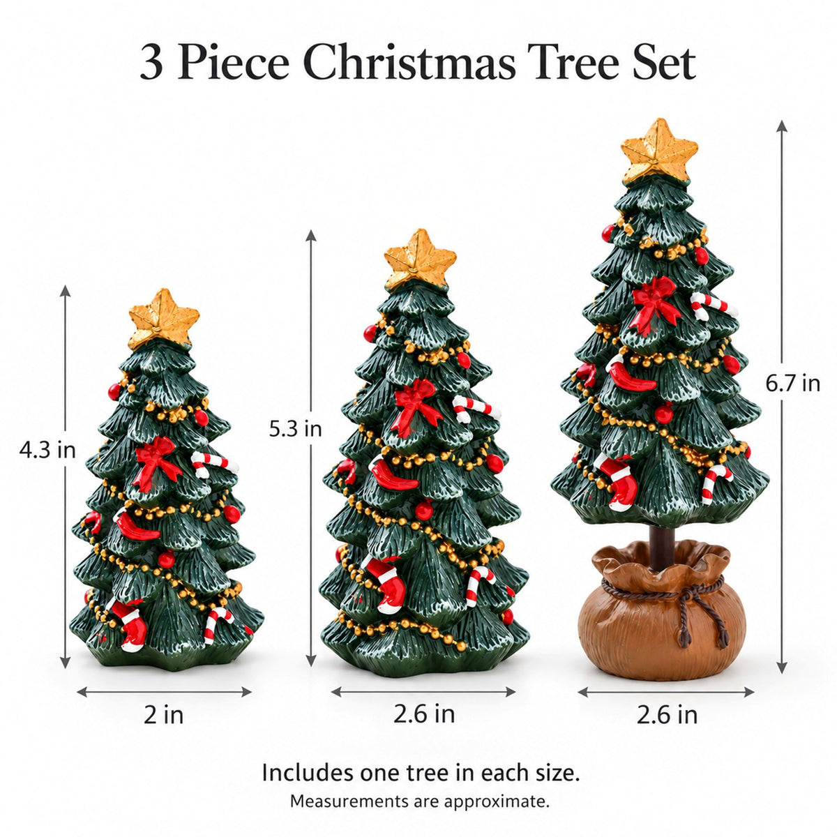 Mini Resin Christmas Tree Tabletop Holiday Decoration