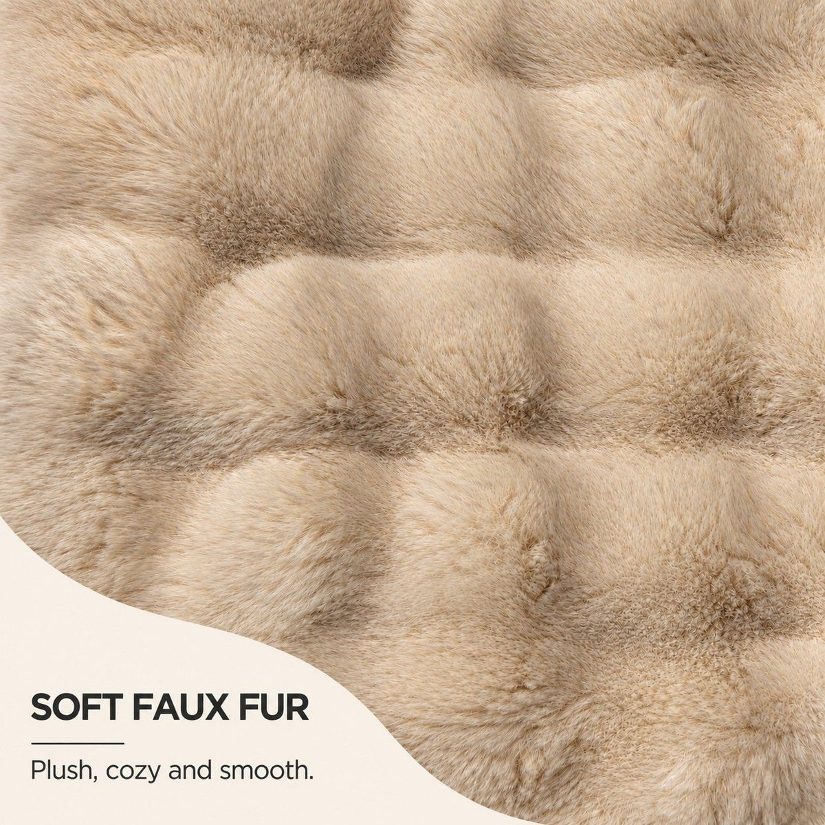Double Sided Plush Faux Fur Throw Pillow Cover 18 x 18 Inch Bubble Texture